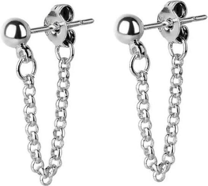 Jomide Oorbellen Chain - Zilverkleurig