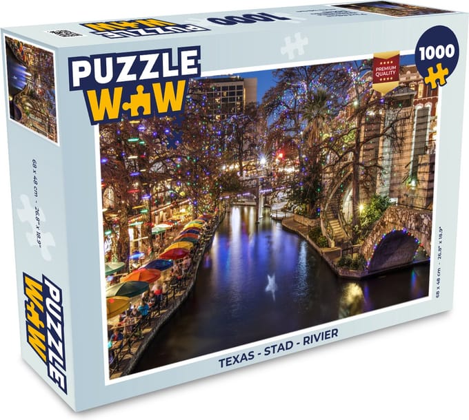 Puzzel Texas - Stad - Rivier - Legpuzzel - Puzzel 1000 stukjes volwassenen