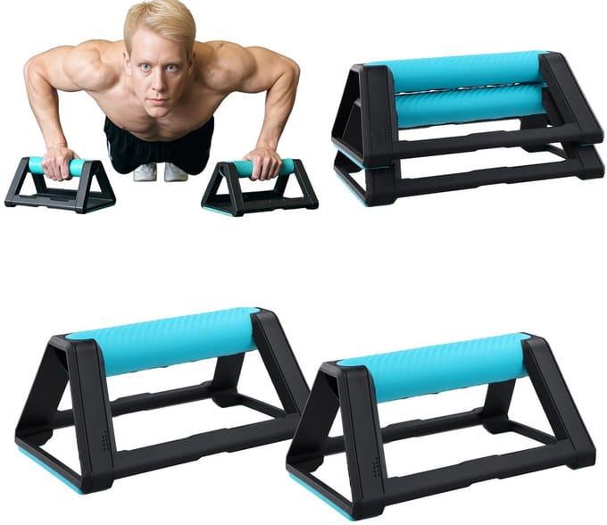 Unyqoos® Set van twee ergonomische push-upgrepen met antislip siliconen handvat
