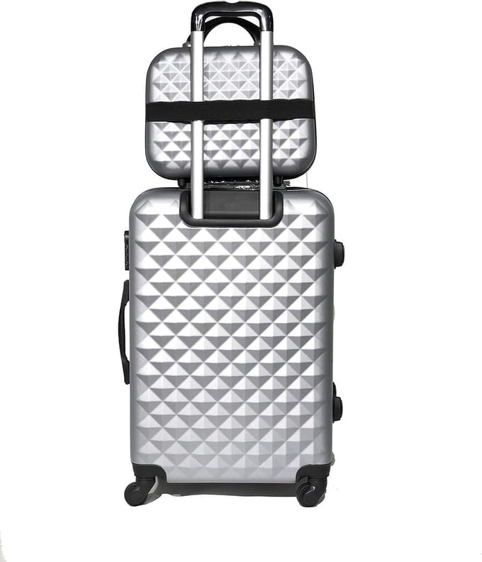 Middelgrote Reiskoffer 65 cm met Bijpassende Make-up Tas
