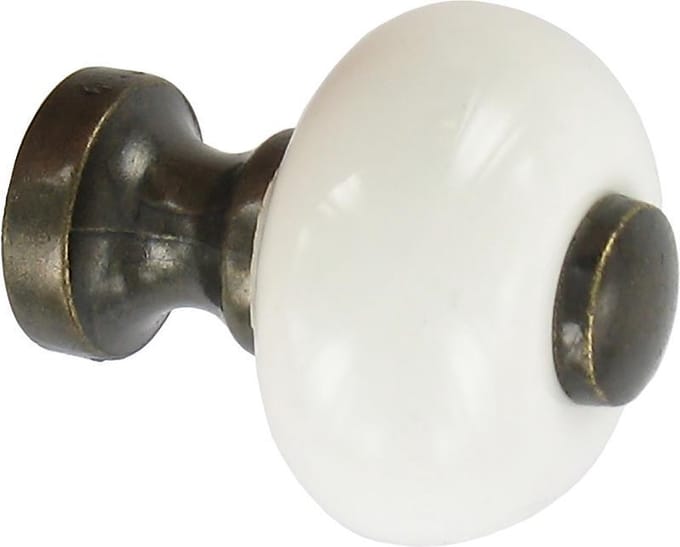 AVENUE meubelknop Seine 25mm porselein | WIT-BRONS