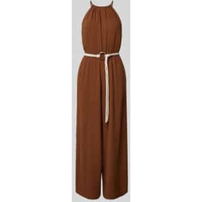 Jumpsuit van viscosemix met riem