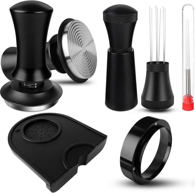 Koffie Tamper Set - Espresso Stamper - Perfecte Espresso - Geveerde Basis - 54mm - RVS Plat