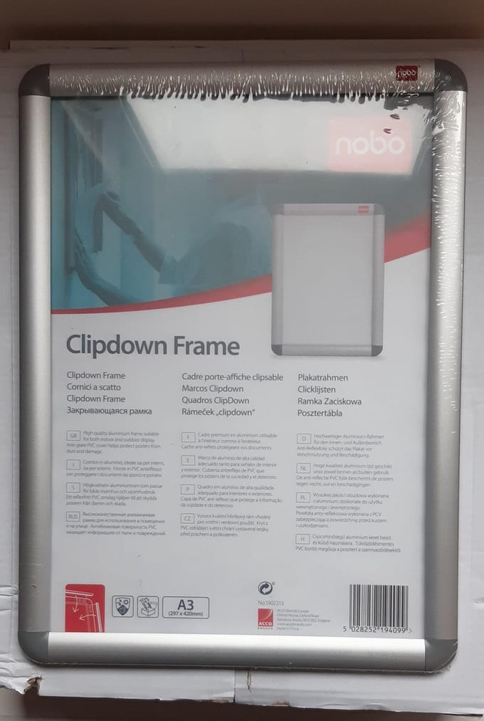Kliklijst nobo essence a3 aluminium | 5 stuks