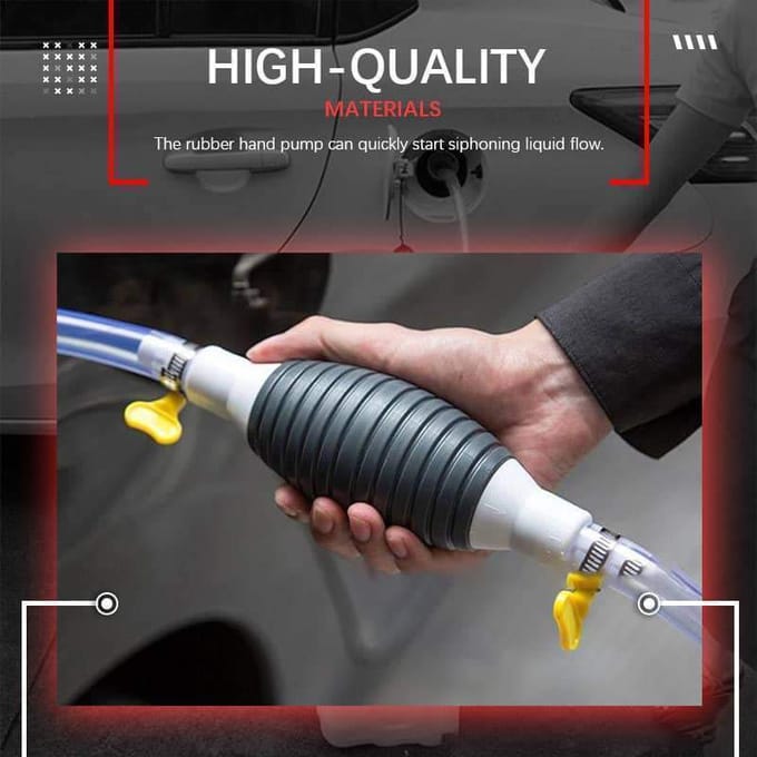 Draagbare Multifunctionele Handmatige Brandstofoverdrachtspomp Eenvoudige Hevel Voor Benzine, Diesel, & Vloeistoffen, Duurzaam Rubber 1set