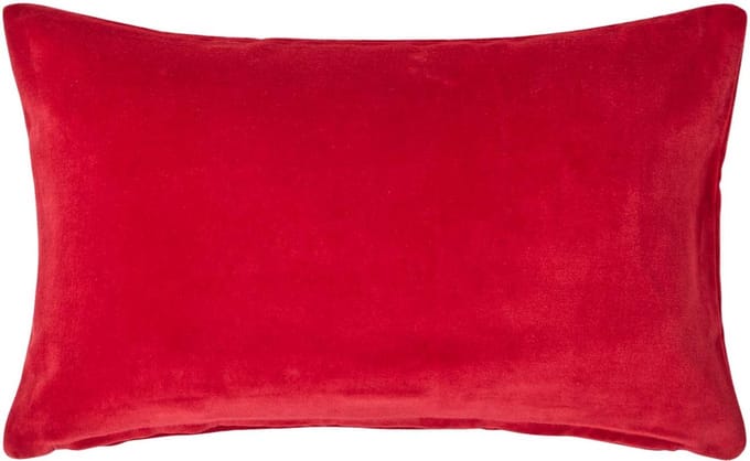 Homescapes Rood Fluwelen Kussenhoes 30 x 50 cm