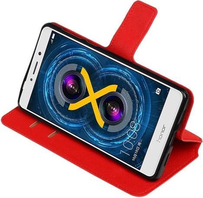 Rood Huawei Honor 6x 2016 TPU wallet case booktype hoesje HM Book