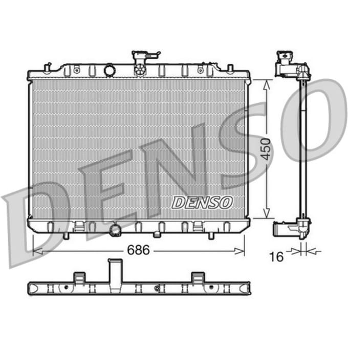 Radiator, motorkoeling DENSO DRM46006