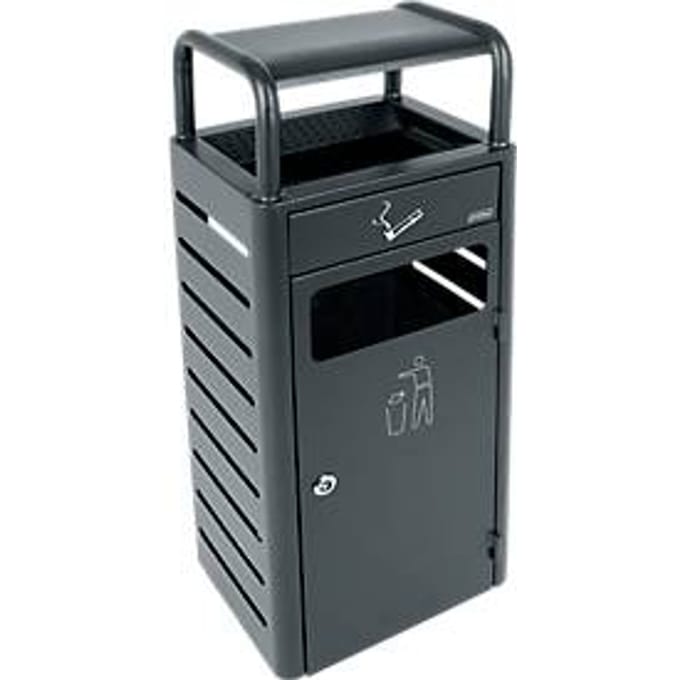 Asbak-afvalbak voor binnen en buiten, B 330 x D 280 x H 880 mm
