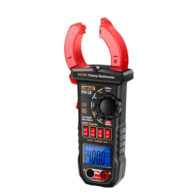 ANENG PN128 Stroomtang 4000 Telt 600A ACDC Stroom Ampèremeter Voltmeter Elektrische Tester True RMS rood