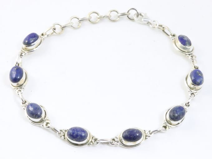 Zilveren armband met lapis lazuli