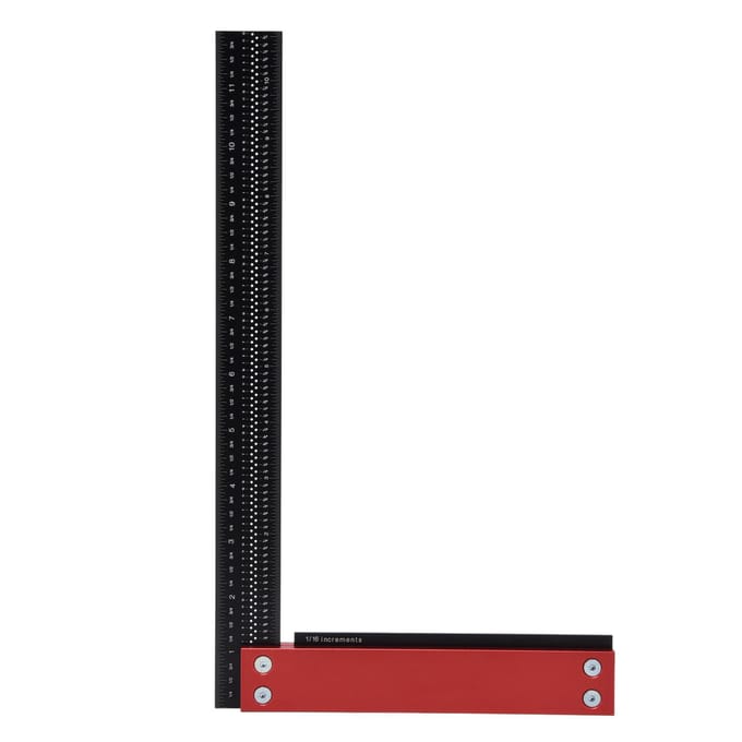 Règle de Menuiserie 12 pouces Équerre de Charpentier Précise en L Outil de Mesure de Ligne à Angle Droit black