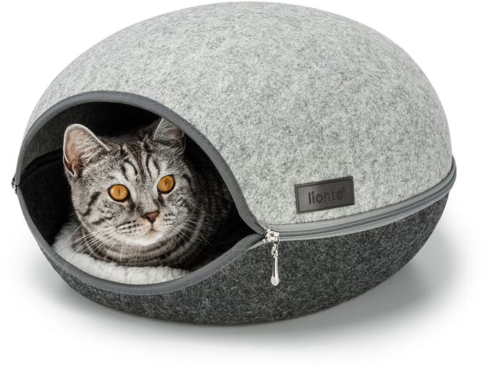 lionto Kattenhol van vilt met kussen, comfort & veiligheid, girjs
