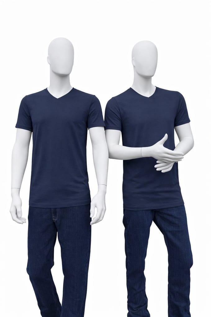 RELAKZ Lenzing Modal Heren T-shirt V-hals Extra Lang Ink Blue M - 2-pack