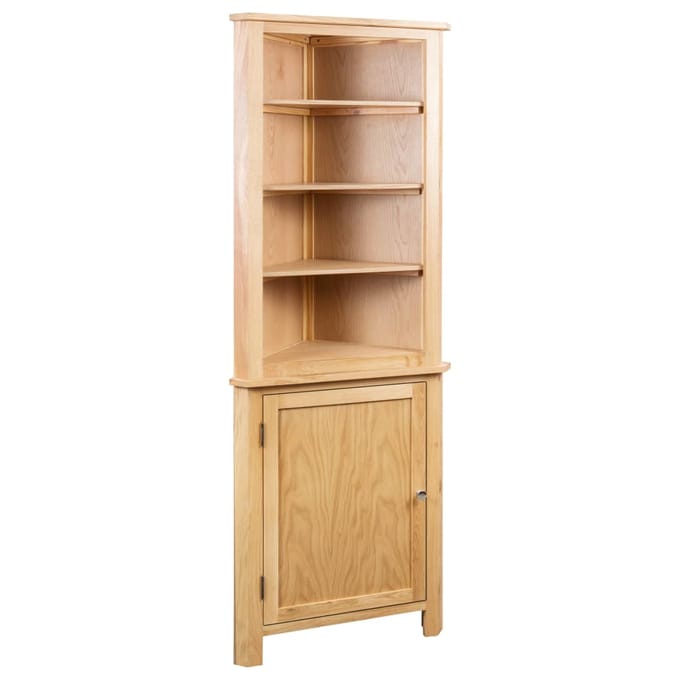 vidaXL - Hoekkast - 59x36x180 - cm - massief - eikenhout