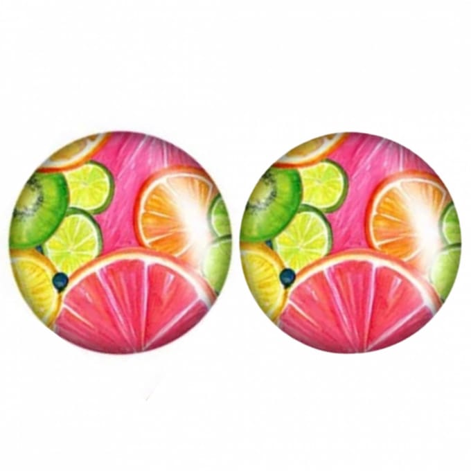 Clip Oorbellen-Tropical-2 cm-Cabochon