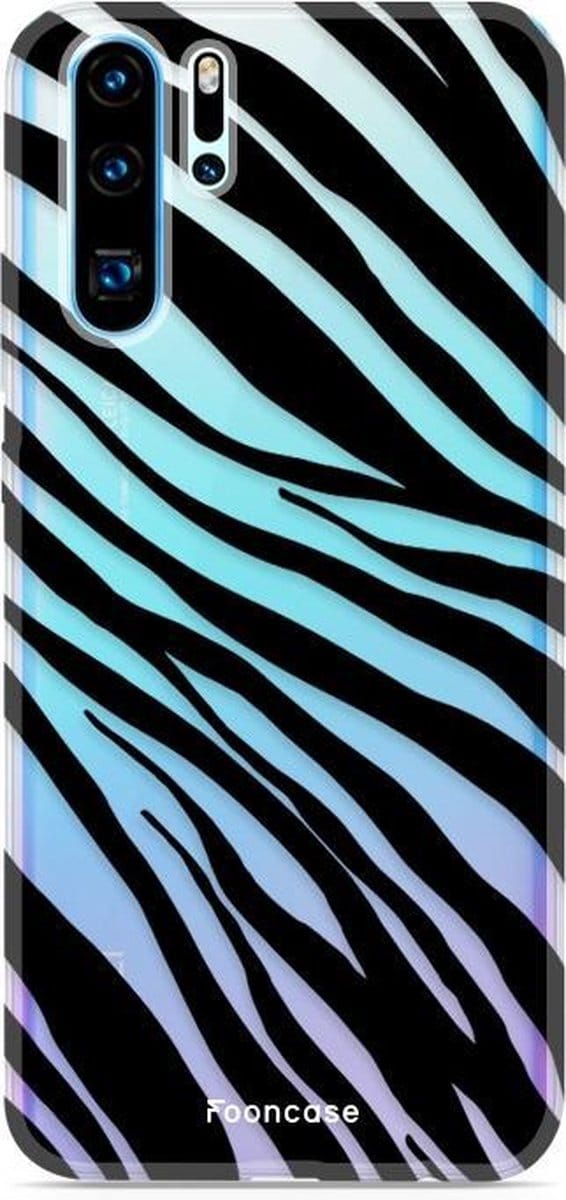 Fooncase Hoesje Geschikt voor Huawei P30 Pro - Shockproof Case - Back Cover / Soft Case - Zebra print