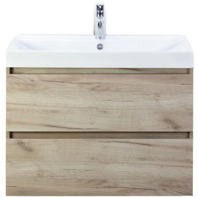 Maxx XL Badmeubelset 80 cm - Craft Oak - Wastafel Just 1 Kraangat