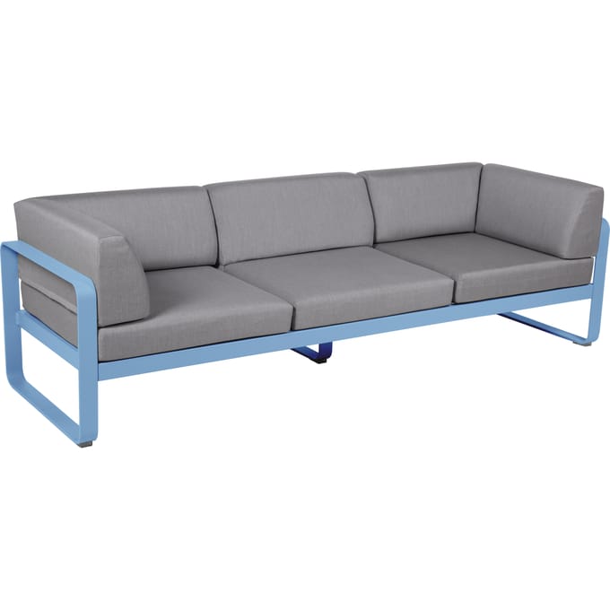 Fermob BELLEVIE club sofa 3 zits - E1 Maya blauw - 79 Flanelgrijs