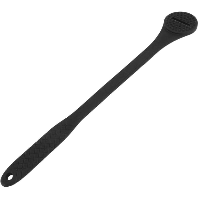 2 in 1 Back Hair Trimmer Scratcher Scrubber Adjustable Angle Long Curved Handle Back Hair Remover zwart
