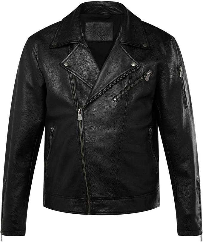 JP 1880 - Heren - Bikerjack leer het fijnste lamsnappa - Zwart - Maat XL