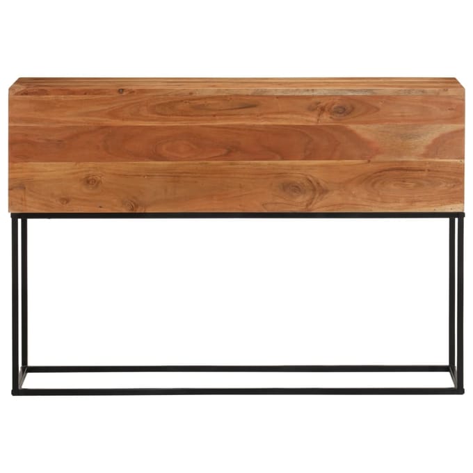 vidaXL - Wandtafel - 110x30x75 - cm - massief - acaciahout - en - ijzer