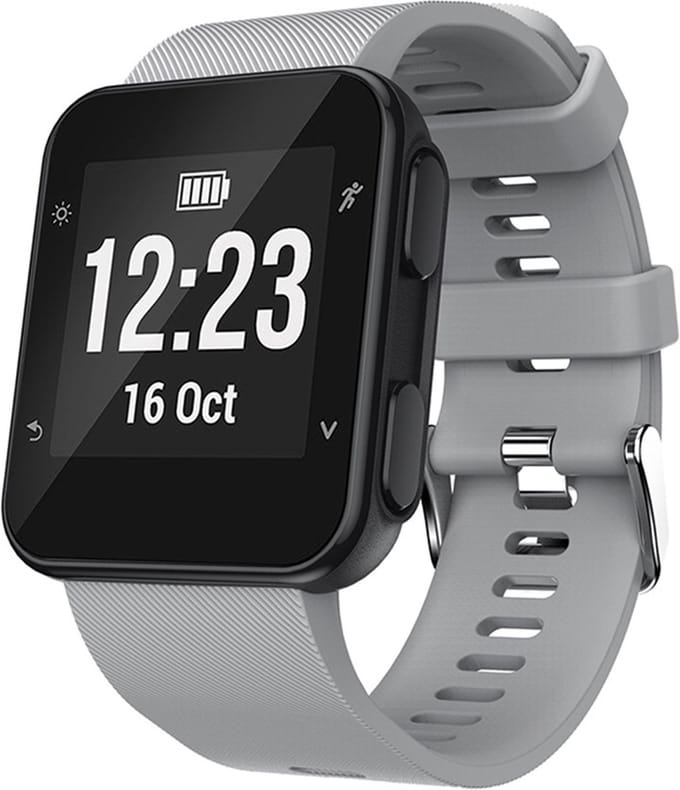 By Qubix - Siliconen bandje - Grijs - Geschikt voor Garmin Forerunner 35 / 30