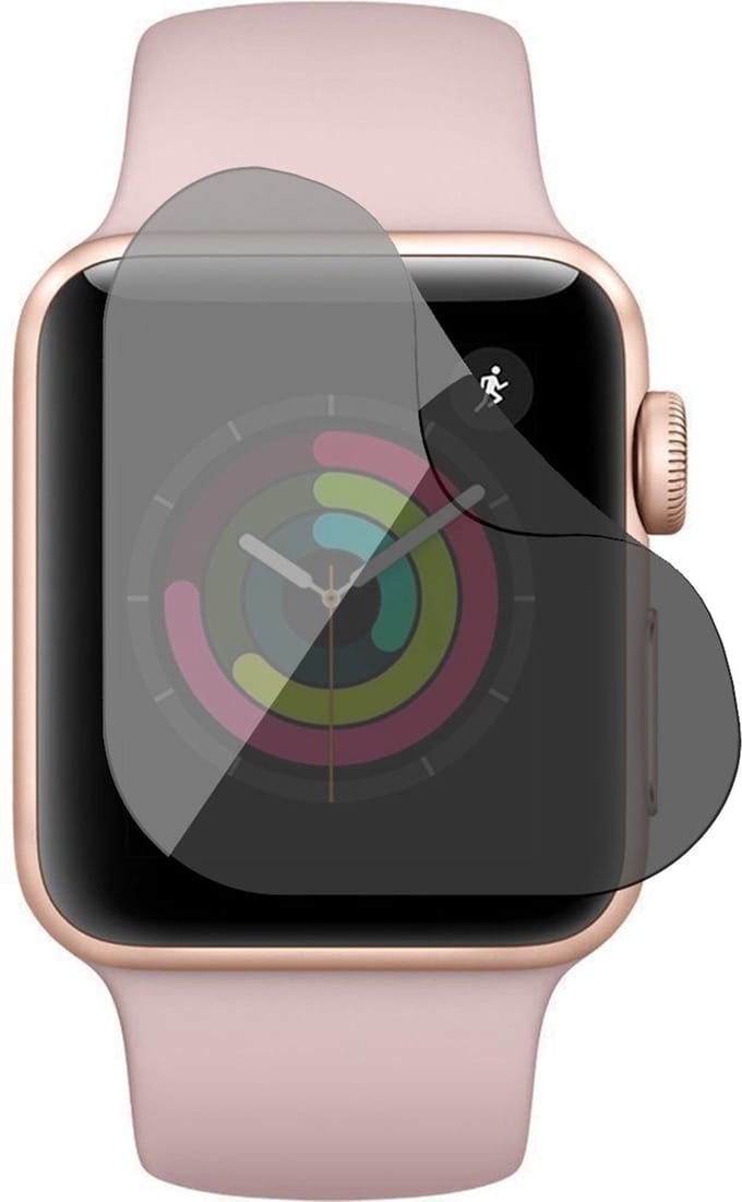 Privacy Screenprotector geschikt voor Apple Watch Series 3/2/1 42mm - 1x FlexGuard Screen Protector