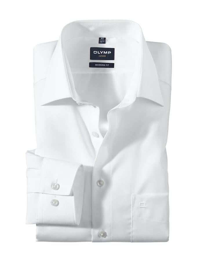 OLYMP Luxor modern fit overhemd - popeline - marine blauw - Strijkvrij - Boordmaat: 41 (EU maat: L)