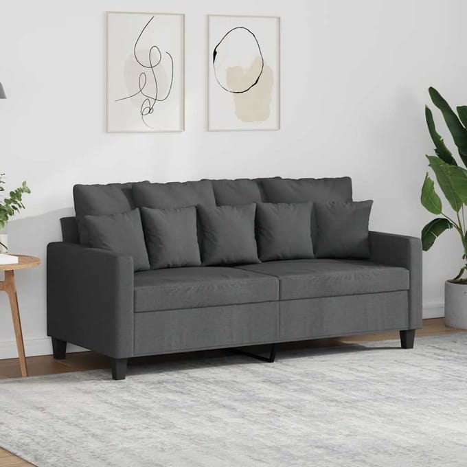 vidaXL - Tweezitsbank - 140 - cm - stof - donkergrijs
