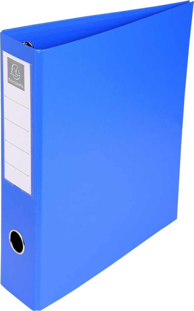 Exacompta 10x Ringband in PVC met 4 D-ringen van 50 mm op het achterplat- A4 maxi. - Blauw - 51742E