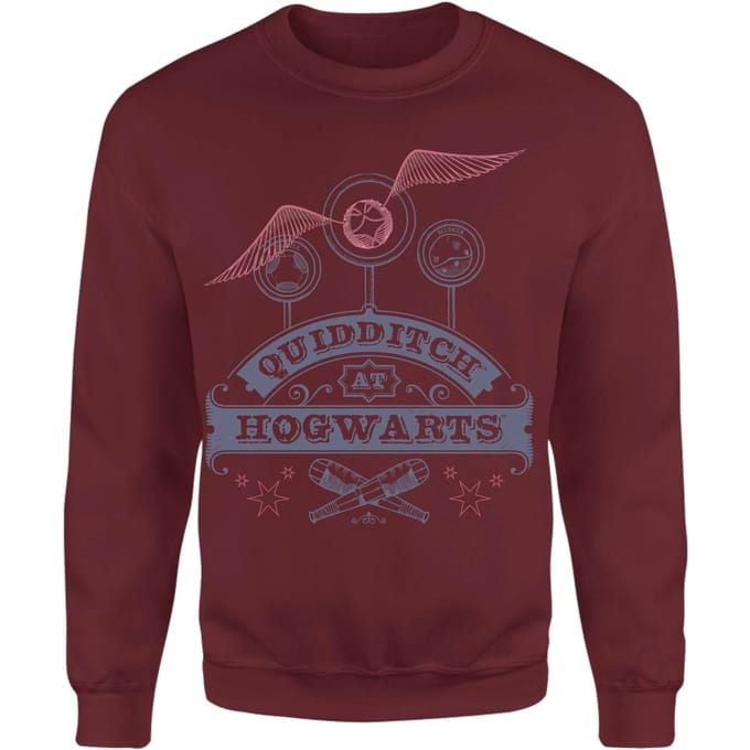 Harry Potter Quidditch At Hogwarts Sweatshirt - Burgundy - XXL