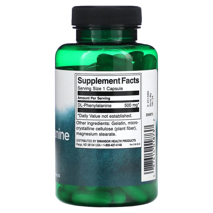 DL-Phénylalanine, 500 mg, 100 capsules