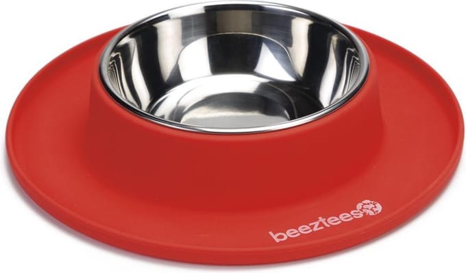 Beeztees - Hondenvoerbak - Siliconen - Rood - 24x4,5 cm