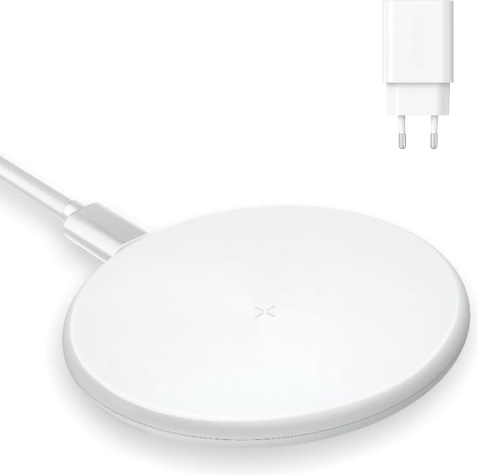 Phreeze Draadloze Oplader + 20w usb C Adapter - 15w Snellader - Wireless Fast Charger - Wit - Universeel