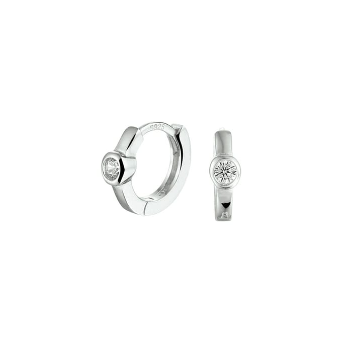 Zilver Gerhodineerd Klapoorringen Zirkonia 1332683
