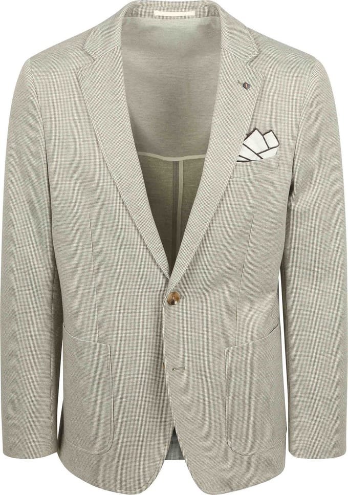 Suitable Colbert Fame Houndstooth Olive - Maat 46 - Heren blazer
