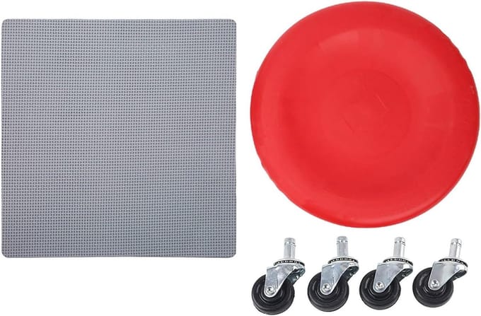 Buikspierwiel - Fitnesswiel - Core Training - Multidirectionele Beweging - 29x8cm - Rood en Blauw