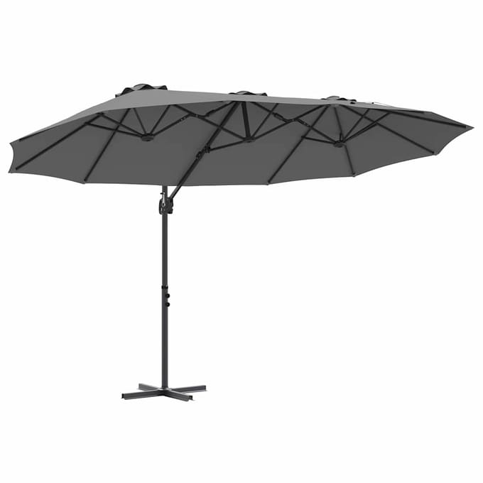 vidaXL - Parasol - Antraciet - 372 - x - 198 - x - 243 - cm - Polyester - en - Aluminium