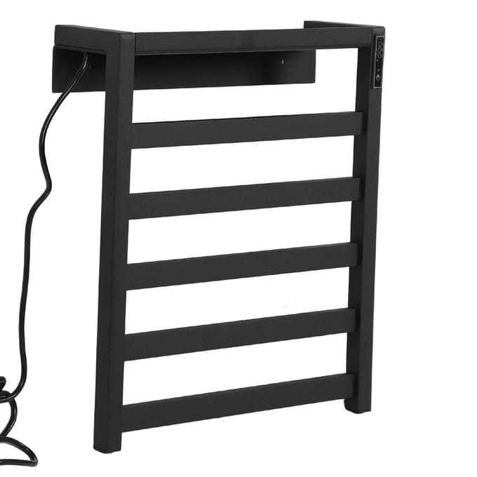 Verwarmd Handdoekenrek Snelle Koolstofvezel Verwarming Wandmontage Elektrische Handdoekverwarmer Droogrek met black