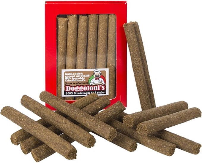 Doggoloni's -100% Struisvogel-3 x 12 stuks-hondensnacks-Animal King