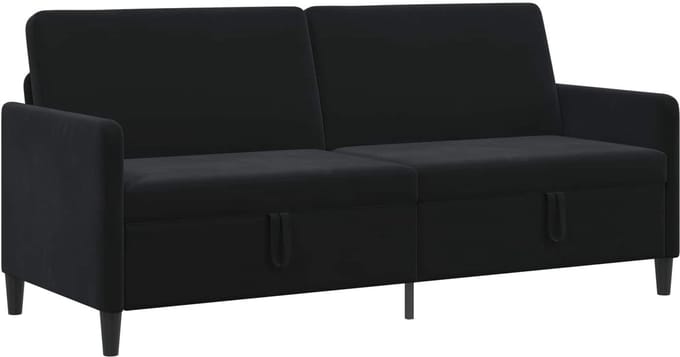 vidaXL - Sofa - met - Opbergruimte - Zwart - 192 - x - 78 - x - 87 - cm - Polyester