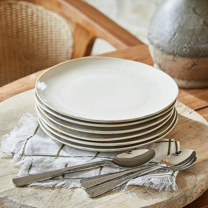 LOBERON Dessertbordje set van 6 Périers beige