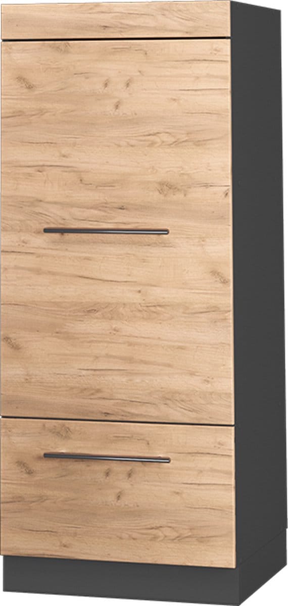 Vicco Hoge kast Fame-Line, Goudkleurig Eiken/Antraciet, 60 cm