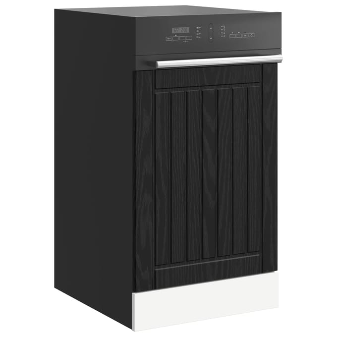 vidaXL - Vaatwaspaneel - LUCCA - Zwart - eiken - 45 - x - 1,5 - x - 67 - cm - Bewerkt - hout