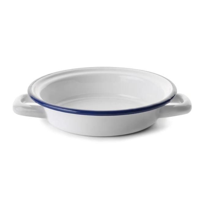 Plat à Œuf - IBILI - 904118 - Acier Émaillé - 18 cm - Blanc et Bleu blanc