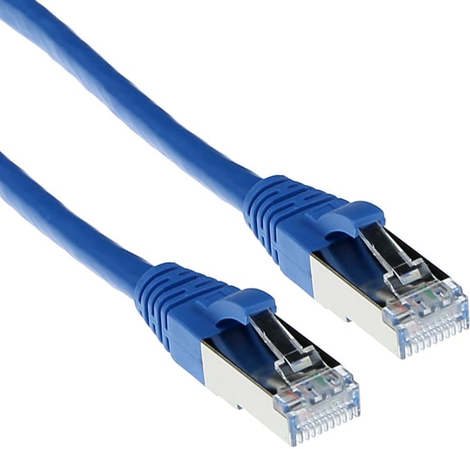 ACT Blauwe 7 meter SFTP CAT6A patchkabel snagless met RJ45 connectoren FB6607