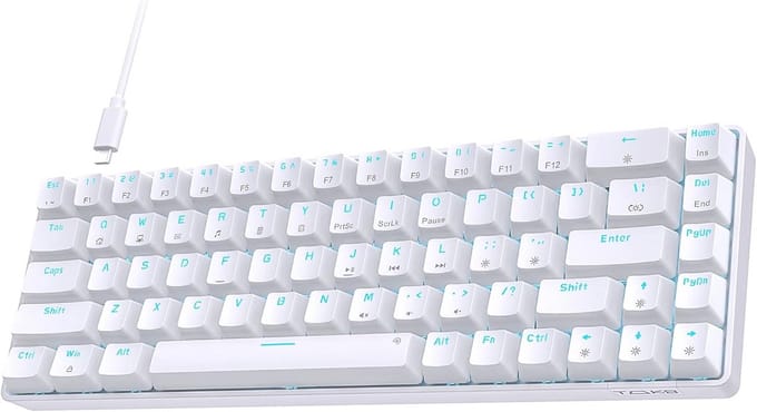 Mechanisch Gaming Toetsenbord 60% met USB-kabel - Anti Ghosting QWERTY Layout - Mini Bruine Schakelaars voor PC en Mac