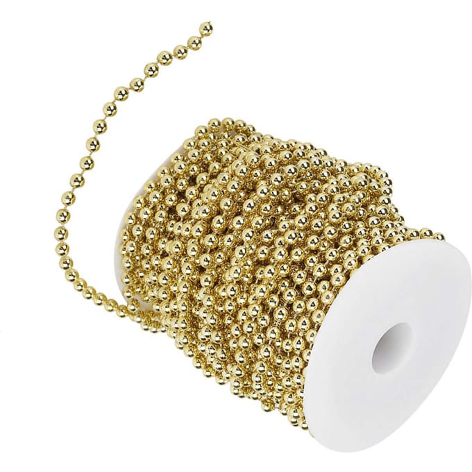 25m/rol Galvaniseren Parel Draad Kralen Slinger String DIY Bruiloftsdecoratie 6mm(zilver)