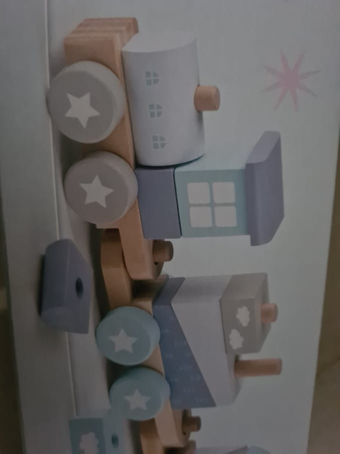 Playtive Houten trein Blauw 40cm